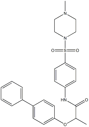 2-([1,1'-biphenyl]-4-yloxy)-N-{4-[(4-methyl-1-piperazinyl)sulfonyl]phenyl}propanamide Structure