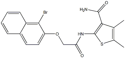 2-({2-[(1-bromo-2-naphthyl)oxy]acetyl}amino)-4,5-dimethyl-3-thiophenecarboxamide 구조식 이미지