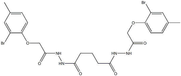 2-(2-bromo-4-methylphenoxy)-N'-(5-{2-[2-(2-bromo-4-methylphenoxy)acetyl]hydrazino}-5-oxopentanoyl)acetohydrazide 구조식 이미지