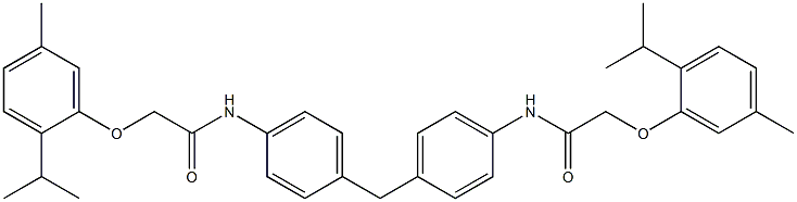 2-(2-isopropyl-5-methylphenoxy)-N-[4-(4-{[2-(2-isopropyl-5-methylphenoxy)acetyl]amino}benzyl)phenyl]acetamide 구조식 이미지