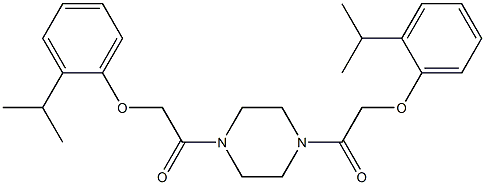 2-(2-isopropylphenoxy)-1-{4-[2-(2-isopropylphenoxy)acetyl]-1-piperazinyl}-1-ethanone 구조식 이미지