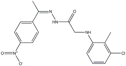 2-(3-chloro-2-methylanilino)-N'-[(Z)-1-(4-nitrophenyl)ethylidene]acetohydrazide Structure