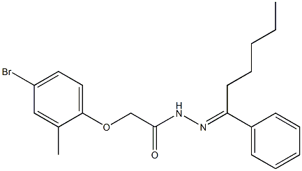 2-(4-bromo-2-methylphenoxy)-N'-[(E)-1-phenylhexylidene]acetohydrazide 구조식 이미지