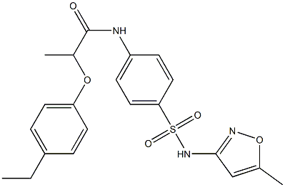 2-(4-ethylphenoxy)-N-(4-{[(5-methyl-3-isoxazolyl)amino]sulfonyl}phenyl)propanamide 구조식 이미지