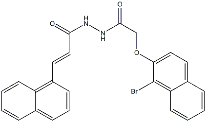 2-[(1-bromo-2-naphthyl)oxy]-N'-[(E)-3-(1-naphthyl)-2-propenoyl]acetohydrazide Structure