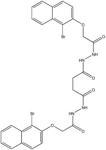 2-[(1-bromo-2-naphthyl)oxy]-N'-[4-(2-{2-[(1-bromo-2-naphthyl)oxy]acetyl}hydrazino)-4-oxobutanoyl]acetohydrazide Structure