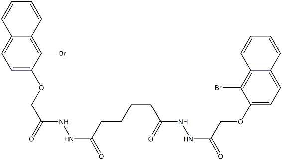 2-[(1-bromo-2-naphthyl)oxy]-N'-[6-(2-{2-[(1-bromo-2-naphthyl)oxy]acetyl}hydrazino)-6-oxohexanoyl]acetohydrazide 구조식 이미지