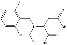 2-[1-(2-chloro-6-fluorobenzyl)-3-oxo-2-piperazinyl]acetic acid 구조식 이미지