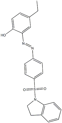 2-{(E)-2-[4-(2,3-dihydro-1H-indol-1-ylsulfonyl)phenyl]diazenyl}-4-ethylphenol 구조식 이미지