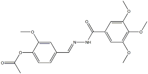 2-methoxy-4-{[(E)-2-(3,4,5-trimethoxybenzoyl)hydrazono]methyl}phenyl acetate Structure