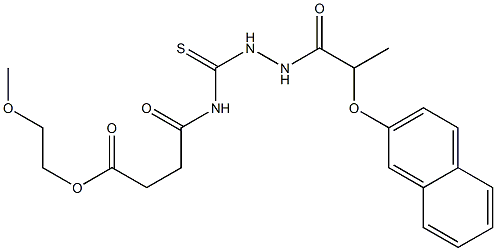 2-methoxyethyl 4-[({2-[2-(2-naphthyloxy)propanoyl]hydrazino}carbothioyl)amino]-4-oxobutanoate Structure