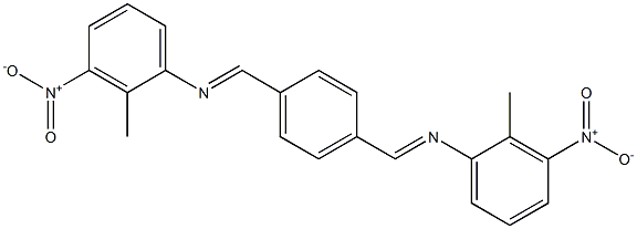 N-(2-methyl-3-nitrophenyl)-N-[(E)-(4-{[(2-methyl-3-nitrophenyl)imino]methyl}phenyl)methylidene]amine 구조식 이미지