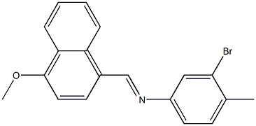 N-(3-bromo-4-methylphenyl)-N-[(E)-(4-methoxy-1-naphthyl)methylidene]amine Structure