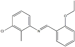 N-(3-chloro-2-methylphenyl)-N-[(E)-(2-ethoxyphenyl)methylidene]amine 구조식 이미지