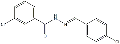 3-chloro-N'-[(E)-(4-chlorophenyl)methylidene]benzohydrazide 구조식 이미지