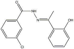 3-chloro-N'-[(E)-1-(2-hydroxyphenyl)ethylidene]benzohydrazide 구조식 이미지