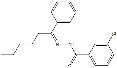 3-chloro-N'-[(Z)-1-phenylhexylidene]benzohydrazide 구조식 이미지