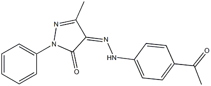 3-methyl-1-phenyl-1H-pyrazole-4,5-dione 4-[N-(4-acetylphenyl)hydrazone] 구조식 이미지