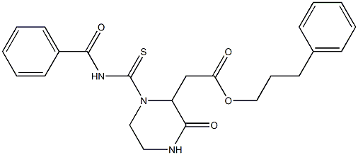 3-phenylpropyl 2-{1-[(benzoylamino)carbothioyl]-3-oxo-2-piperazinyl}acetate 구조식 이미지