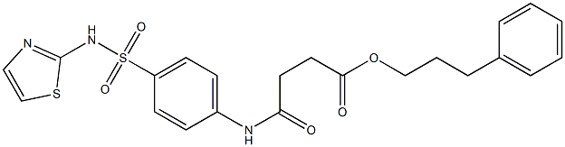 3-phenylpropyl 4-oxo-4-{4-[(1,3-thiazol-2-ylamino)sulfonyl]anilino}butanoate Structure