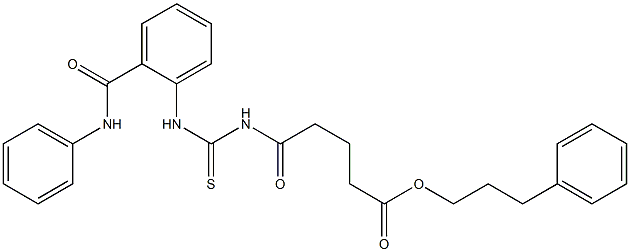 3-phenylpropyl 5-({[2-(anilinocarbonyl)anilino]carbothioyl}amino)-5-oxopentanoate 구조식 이미지