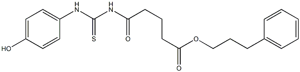 3-phenylpropyl 5-{[(4-hydroxyanilino)carbothioyl]amino}-5-oxopentanoate 구조식 이미지