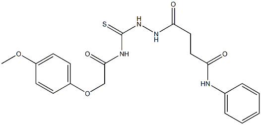 4-[2-({[2-(4-methoxyphenoxy)acetyl]amino}carbothioyl)hydrazino]-4-oxo-N-phenylbutanamide Structure