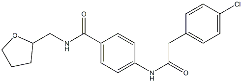 4-{[2-(4-chlorophenyl)acetyl]amino}-N-(tetrahydro-2-furanylmethyl)benzamide 구조식 이미지