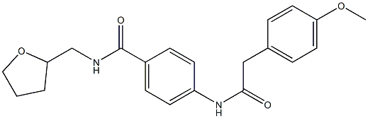 4-{[2-(4-methoxyphenyl)acetyl]amino}-N-(tetrahydro-2-furanylmethyl)benzamide Structure