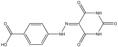 4-{2-[2,4,6-trioxotetrahydro-5(2H)-pyrimidinylidene]hydrazino}benzoic acid 구조식 이미지