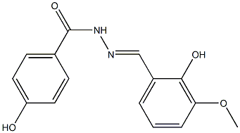 4-hydroxy-N'-[(E)-(2-hydroxy-3-methoxyphenyl)methylidene]benzohydrazide 구조식 이미지