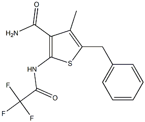 5-benzyl-4-methyl-2-[(2,2,2-trifluoroacetyl)amino]-3-thiophenecarboxamide 구조식 이미지
