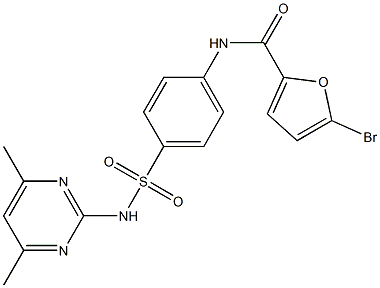 5-bromo-N-(4-{[(4,6-dimethyl-2-pyrimidinyl)amino]sulfonyl}phenyl)-2-furamide 구조식 이미지