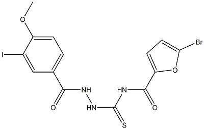 5-bromo-N-{[2-(3-iodo-4-methoxybenzoyl)hydrazino]carbothioyl}-2-furamide Structure