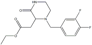 ethyl 2-[1-(3,4-difluorobenzyl)-3-oxo-2-piperazinyl]acetate Structure