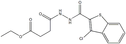 ethyl 4-{2-[(3-chloro-1-benzothiophen-2-yl)carbonyl]hydrazino}-4-oxobutanoate 구조식 이미지