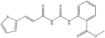 methyl 2-[({[(E)-3-(2-thienyl)-2-propenoyl]amino}carbothioyl)amino]benzoate 구조식 이미지