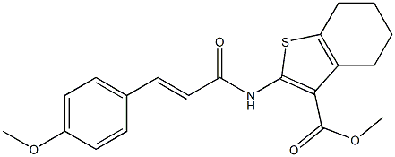 methyl 2-{[(E)-3-(4-methoxyphenyl)-2-propenoyl]amino}-4,5,6,7-tetrahydro-1-benzothiophene-3-carboxylate 구조식 이미지