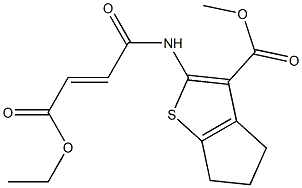 methyl 2-{[(E)-4-ethoxy-4-oxo-2-butenoyl]amino}-5,6-dihydro-4H-cyclopenta[b]thiophene-3-carboxylate 구조식 이미지