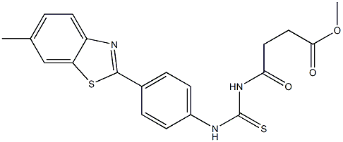 methyl 4-({[4-(6-methyl-1,3-benzothiazol-2-yl)anilino]carbothioyl}amino)-4-oxobutanoate Structure