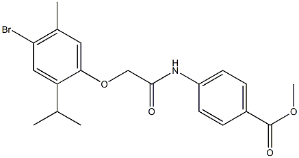 methyl 4-{[2-(4-bromo-2-isopropyl-5-methylphenoxy)acetyl]amino}benzoate 구조식 이미지