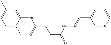 N-(2,5-dimethylphenyl)-4-oxo-4-{2-[(E)-3-pyridinylmethylidene]hydrazino}butanamide 구조식 이미지