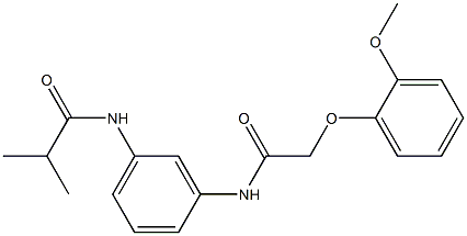 N-(3-{[2-(2-methoxyphenoxy)acetyl]amino}phenyl)-2-methylpropanamide 구조식 이미지