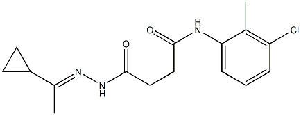 N-(3-chloro-2-methylphenyl)-4-{2-[(E)-1-cyclopropylethylidene]hydrazino}-4-oxobutanamide 구조식 이미지