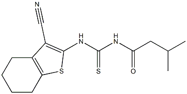 N-(3-cyano-4,5,6,7-tetrahydro-1-benzothiophen-2-yl)-N'-(3-methylbutanoyl)thiourea Structure