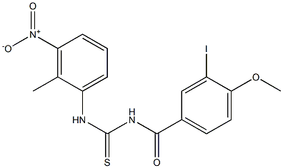 N-(3-iodo-4-methoxybenzoyl)-N'-(2-methyl-3-nitrophenyl)thiourea 구조식 이미지