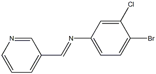 4-bromo-3-chloro-N-[(E)-3-pyridinylmethylidene]aniline 구조식 이미지