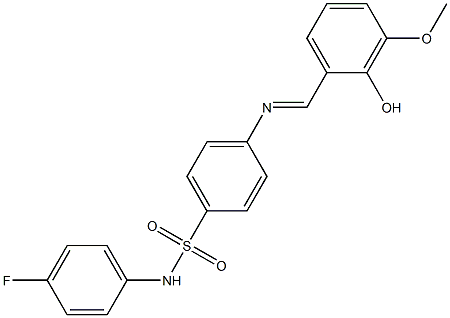 N-(4-fluorophenyl)-4-{[(E)-(2-hydroxy-3-methoxyphenyl)methylidene]amino}benzenesulfonamide 구조식 이미지