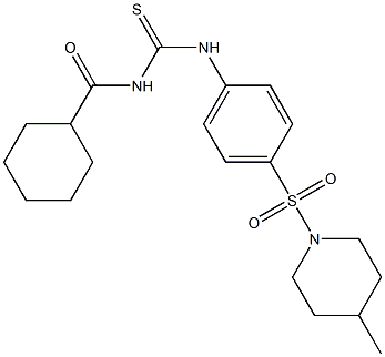 N-(cyclohexylcarbonyl)-N'-{4-[(4-methyl-1-piperidinyl)sulfonyl]phenyl}thiourea 구조식 이미지