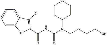 N'-[(3-chloro-1-benzothiophen-2-yl)carbonyl]-N-cyclohexyl-N-(4-hydroxybutyl)thiourea 구조식 이미지